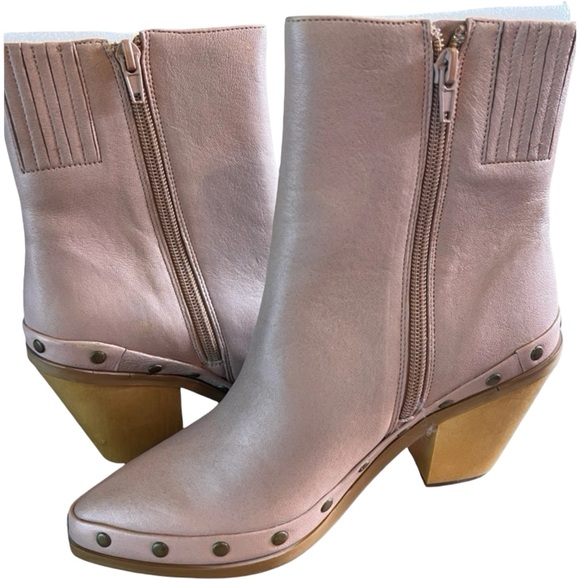 Natural Leather Studded Boots 7.5 Western Line Dancing NWB $158 Band of Gypsies - Picture 6 of 7